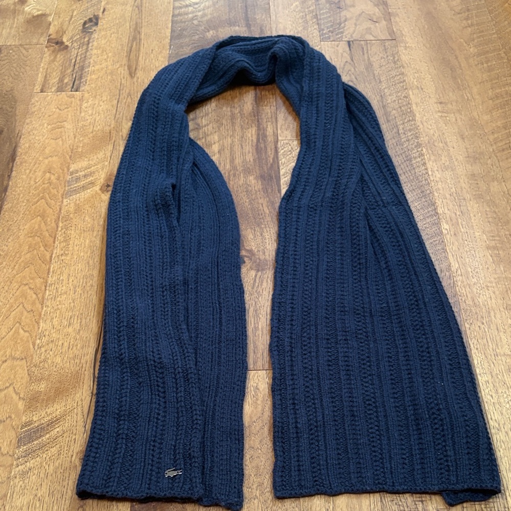 Lacoste Woman’s Navy Ribbed Scarf
